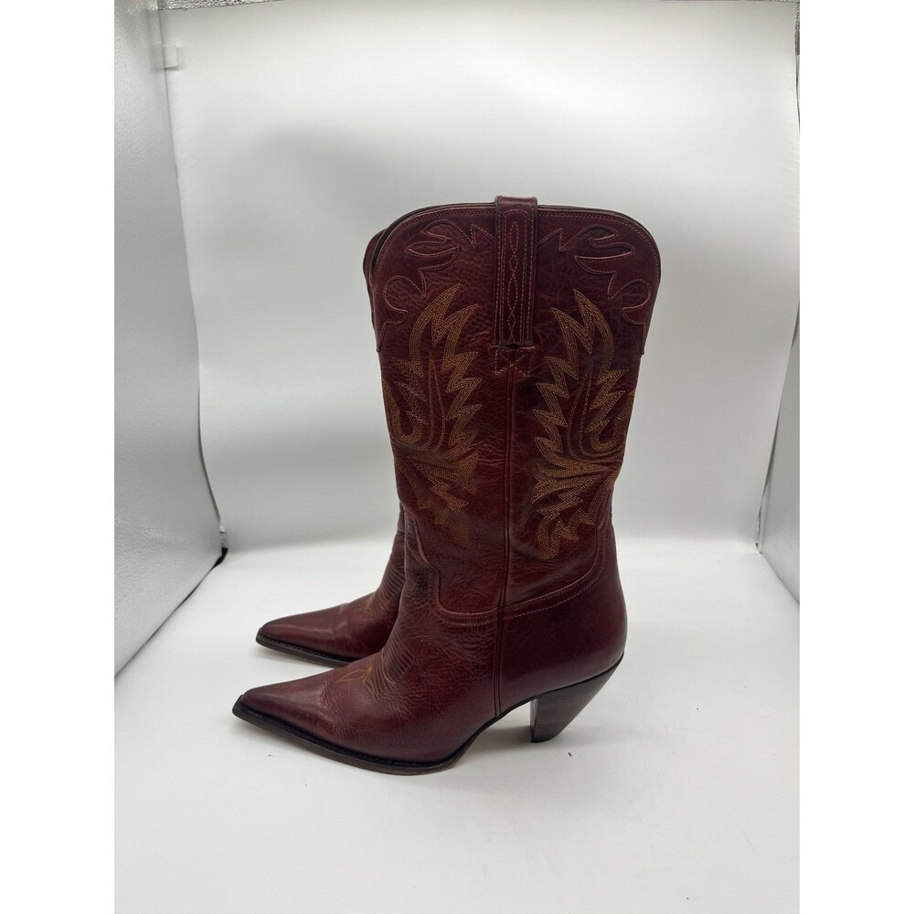Charlie 1 Horse Lucchese Women's Red Brazilian Leather Western  Size 8  B - Picture 3 of 16